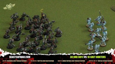 30 Ork Boyz vs 10 Grey Hunters