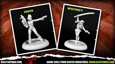 Anime girls from Reaper Miniatures