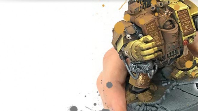3 Colours up: Painting an Imperial Fist Dreadnought Part 5