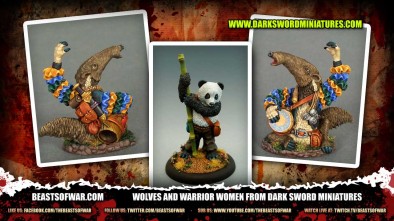 Wolves and Warrior Women from Dark Sword Miniatures