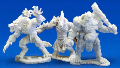 Unpainted 3up Bones Miniatures