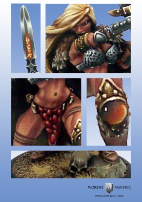 Cool Mini or Not - Female Barbarian with Sword (Detail)