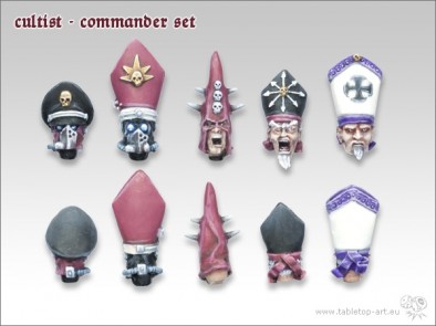 Cultist Commander Set Heads Alternate Views