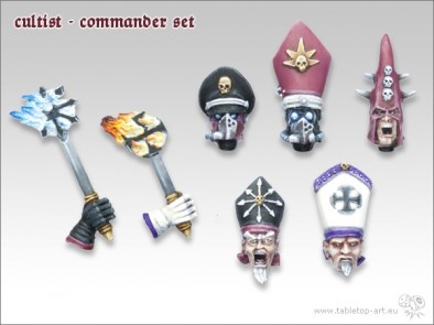 Cultist Commander Set Heads & Burning Brands