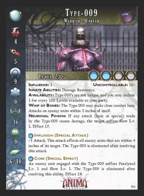 Type 009 Character Card (Front)
