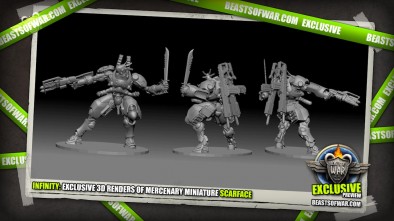 Infinity: Exclusive 3D Renders of Mercenary Miniature Scarface