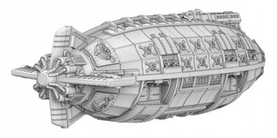 Aufseher Class Assault Airship (Rear)