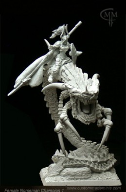 Female Norseman Champion on Hellsnake Demon (Front)