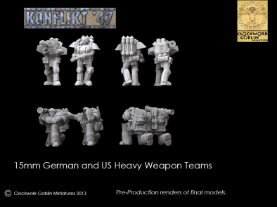 15mm German & US Heavy Weapon Teams