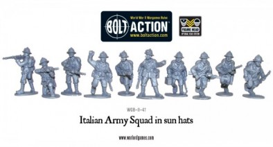 Italian Army Squad in Sun Hats