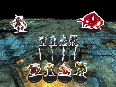 3D Virtual Tabletop Silhouette Shaped Miniatures