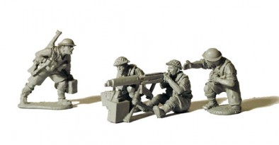 British Vickers Machine Gun and Four Crew