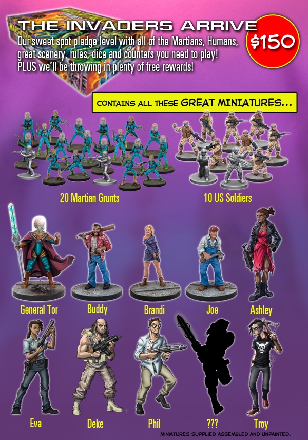thumbnail image 2 of Mantic Mars Attack Game: 5 Used Human Civilians Miniatures – Wargame Bitz 2 of 5