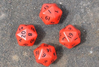 Blood Red & Black D20