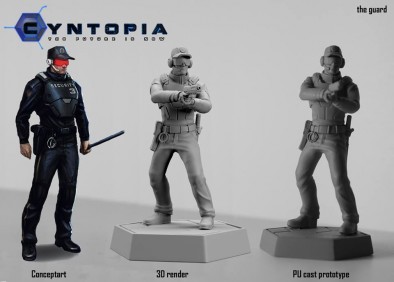Cyntopian Guard Render & Miniature
