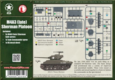 M4A3 (Late) Platoon (Sprue & Tank)