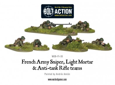 Bolt Action French Army Sniper, Light Mortar & Anti-tank Rifle teams