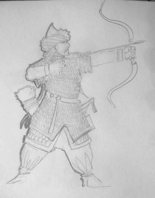 Arab Armoured Archer Sketch #1