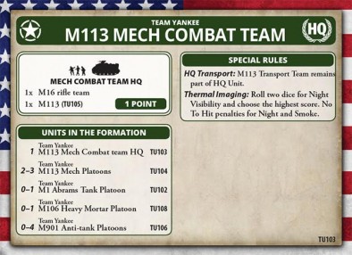 M113 Mech Combat Team (Details)
