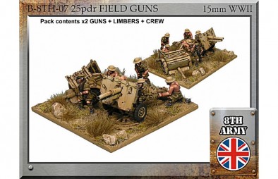 8th Army British 25pdr field gun, limber and crew