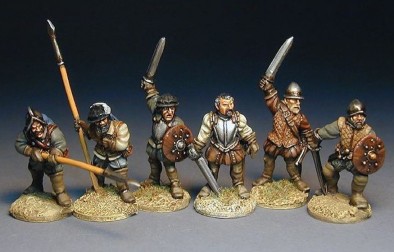 Details about   Border Reivers Mounted - unpainted The March Warden family 6 figs & 6 horse 