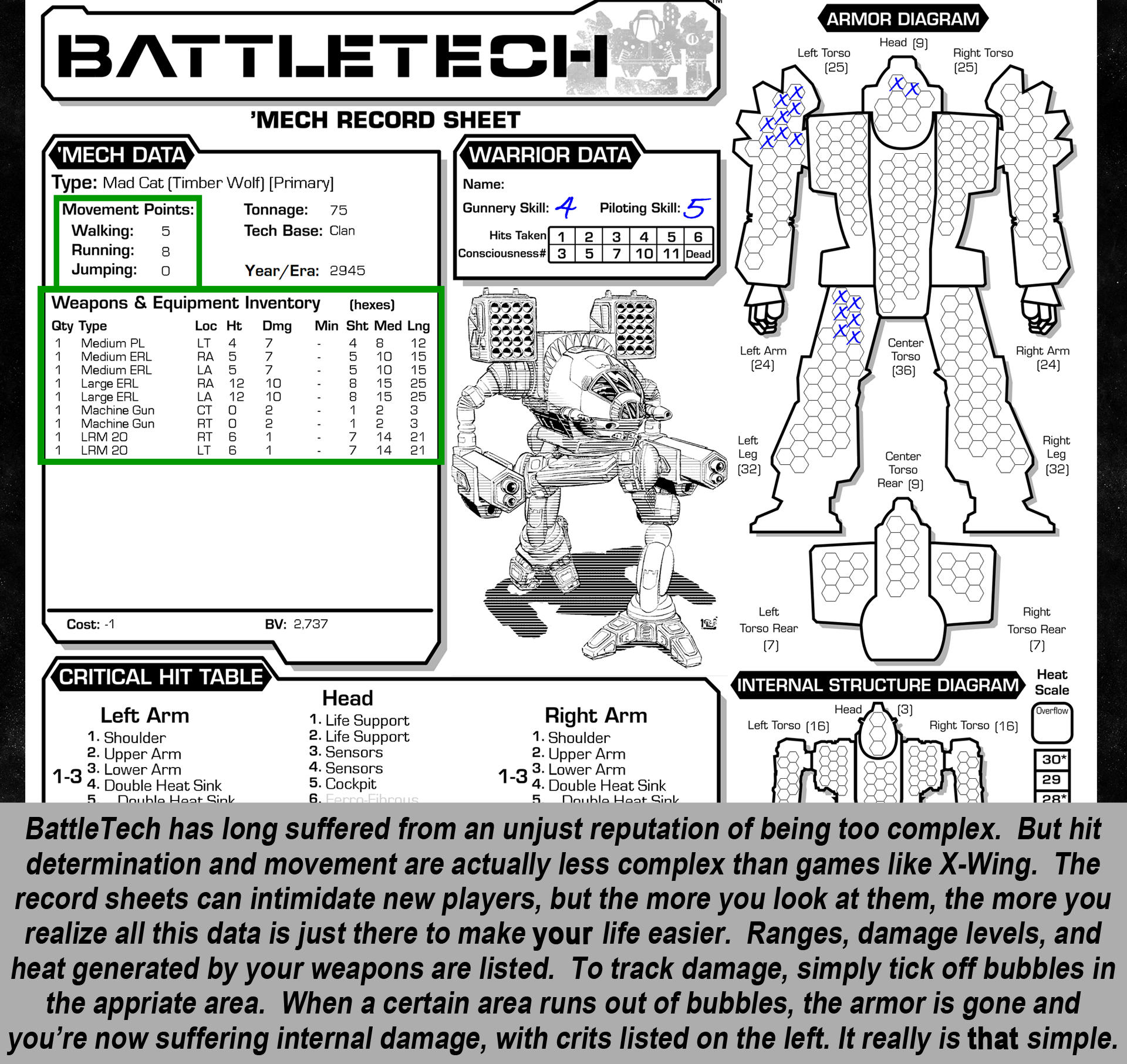 battletech record sheets reusable