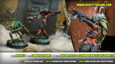 Game: Infinity Army: Combined Army Model(s): Raicho Pilot & Scindron Ancillary Remote