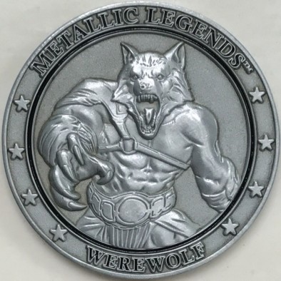 Metallic Legends Collectible Fantasy Coins Werewolf Front