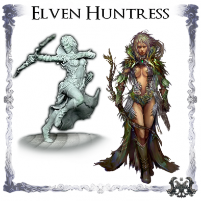 Elven Huntress - Wolfthorn Miniatures