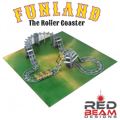 Funland MDF Terrain Red Beam Design Roller Coaster