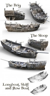 The Lost Islands Ships - Printable Scenery