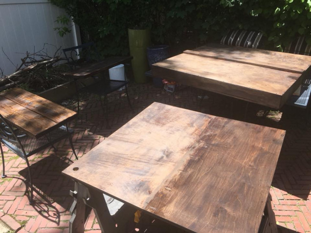 Table Staining in Progress