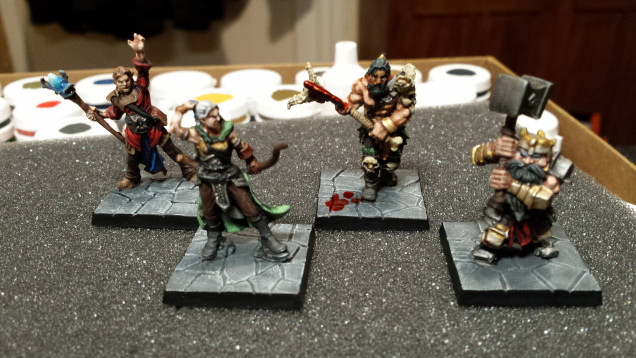 Rubbish picture. I hope to do better as I progress. My first four heroes.