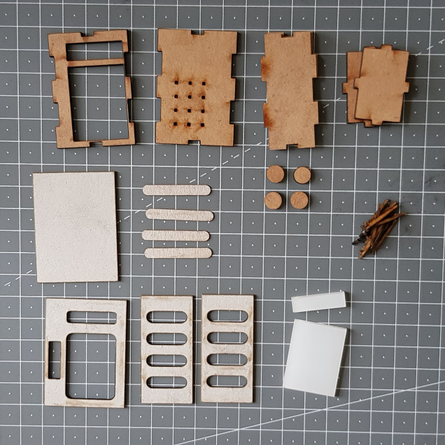 All the components cut out and ready for assembly.