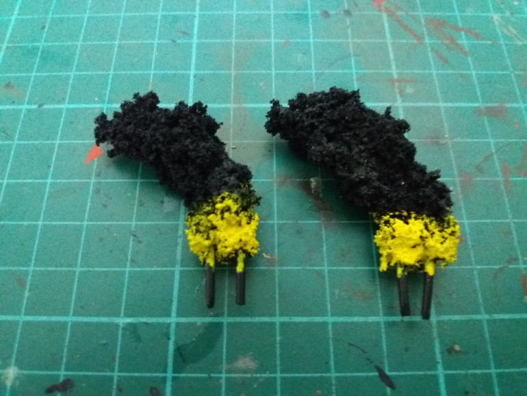 Step 4: Paint the base of the smoke with a bright yellow, I used Flash Gitz Yellow.