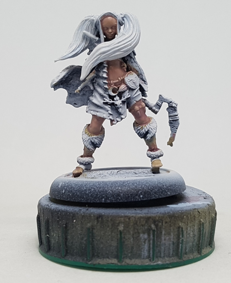 The next wash had beaten Purple added to the previous mix and focused a little more on the deeper areas and recesses