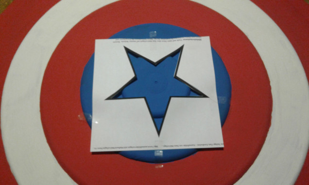 The template for the star - now it is very important to paint accurate