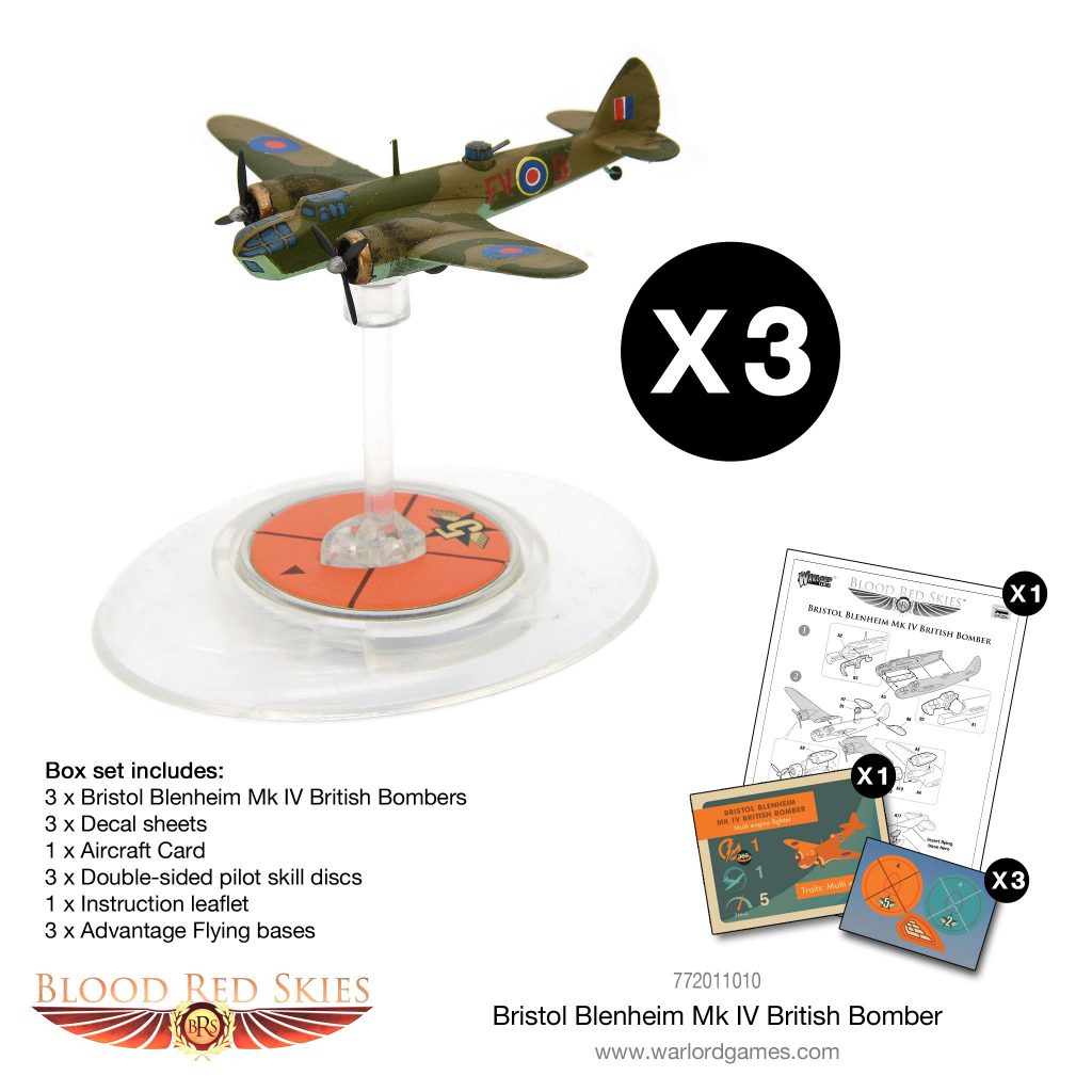 Bristol Blenheim MK IV British Bomber Model - Blood Red Skies