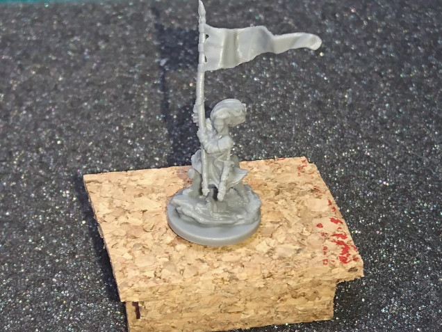 This is the model for Joan of Arc. It is a plastic figure as all the models are. The quality is superb, there are a couple of mould lines but nothing to detract from the mini. My only criticism is the design of the mini, Joan was well known to have had short hair, but I can understand that to make her stand out from the male figures they have used some artistic license here which I can forgive.