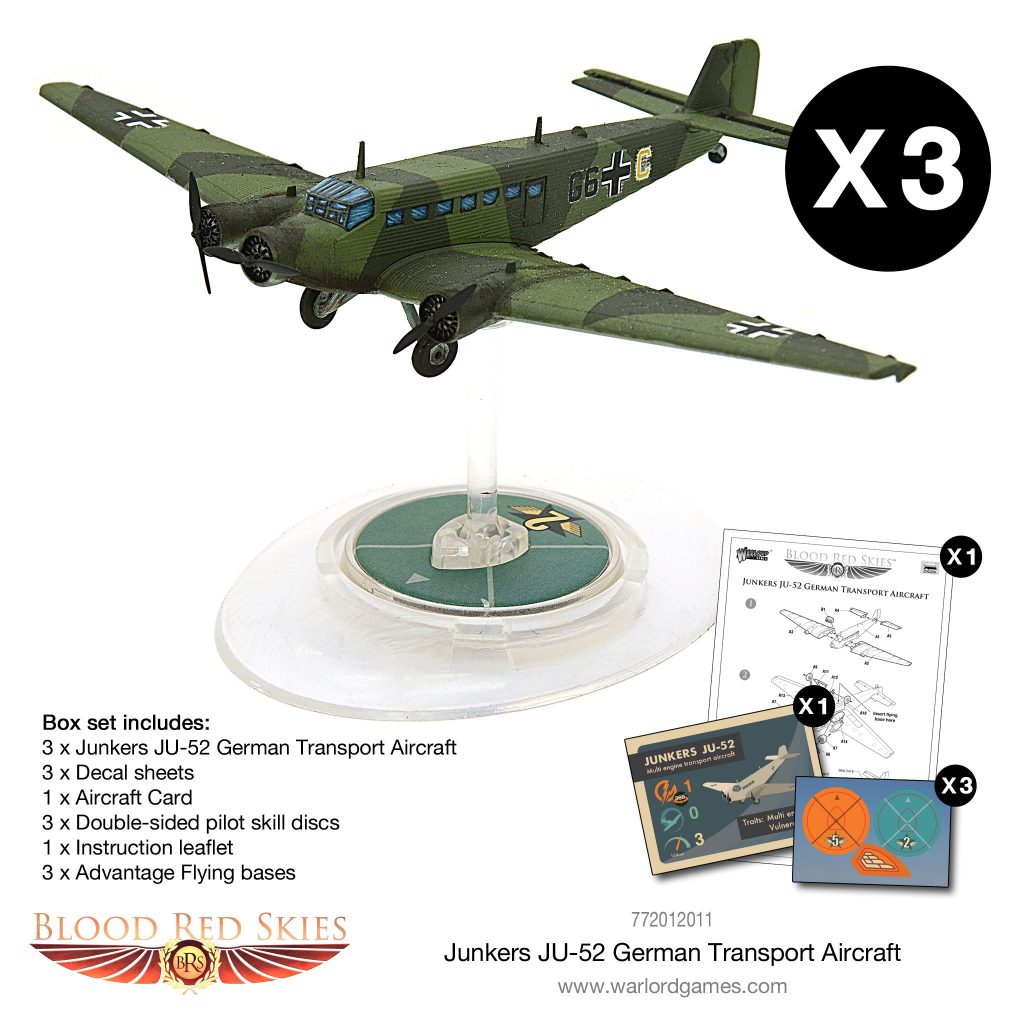 Junkers JU52 German Transport Aircraft Model - Blood Red Skies