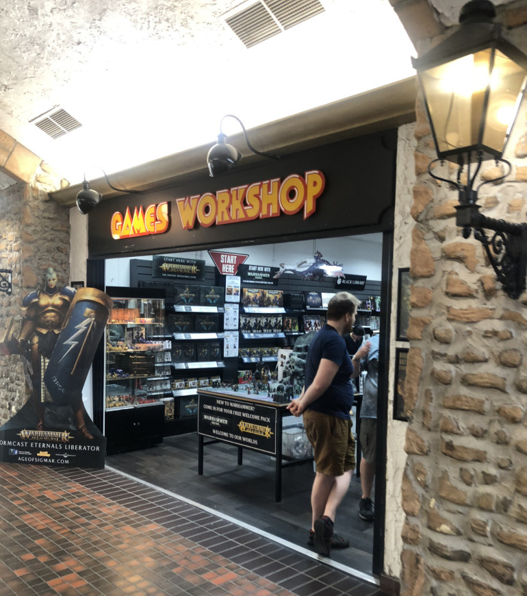 Arriving at the store...