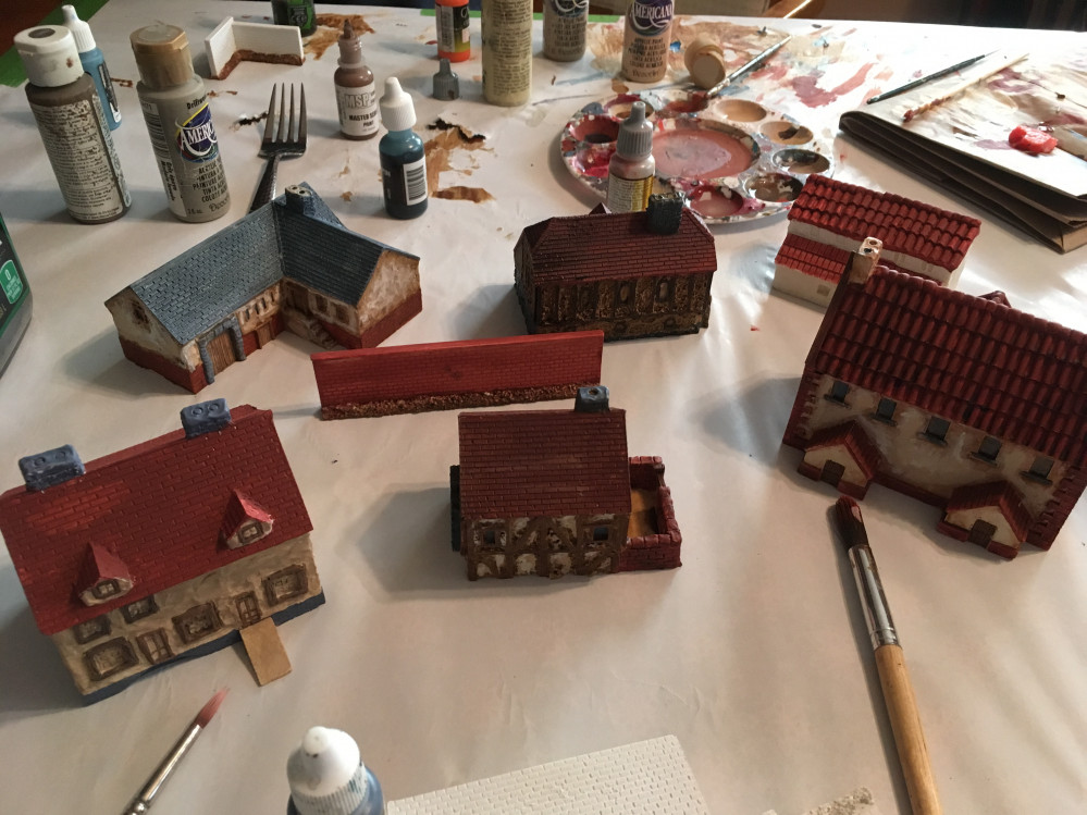 Painting buildings for 10mm Napoleonics & BBQ