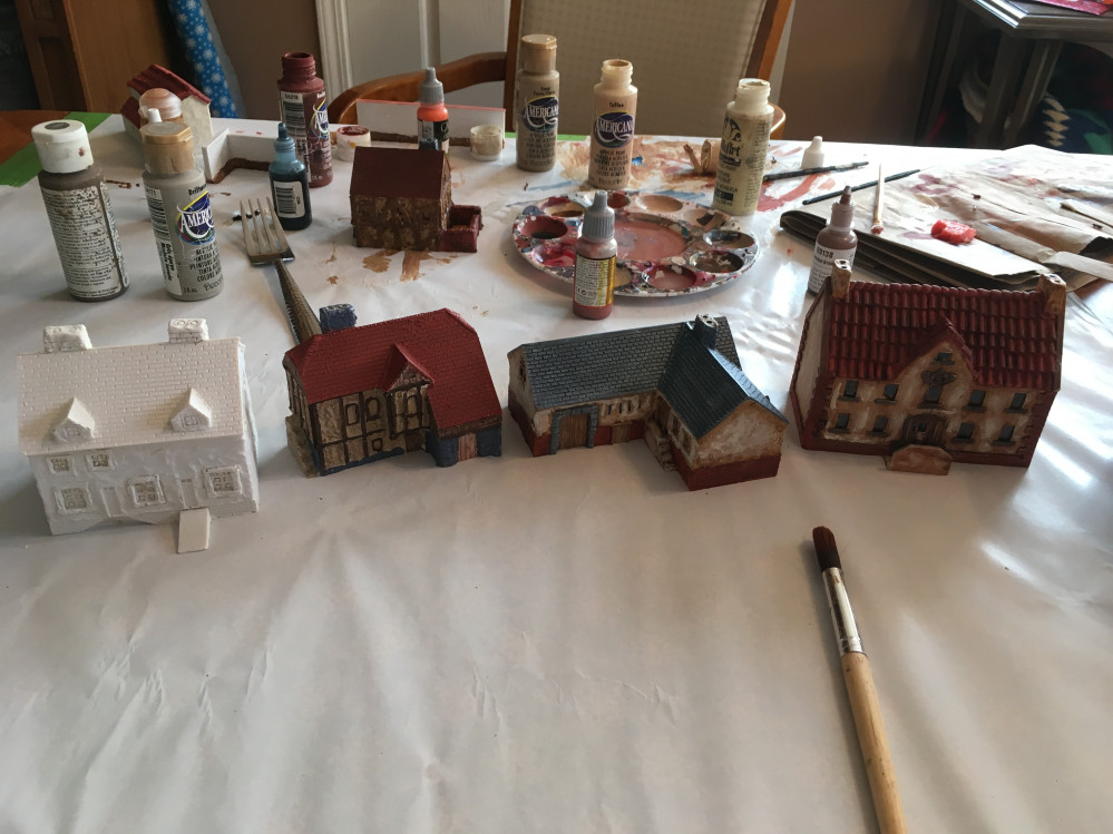 Painting buildings for 10mm Napoleonics & BBQ