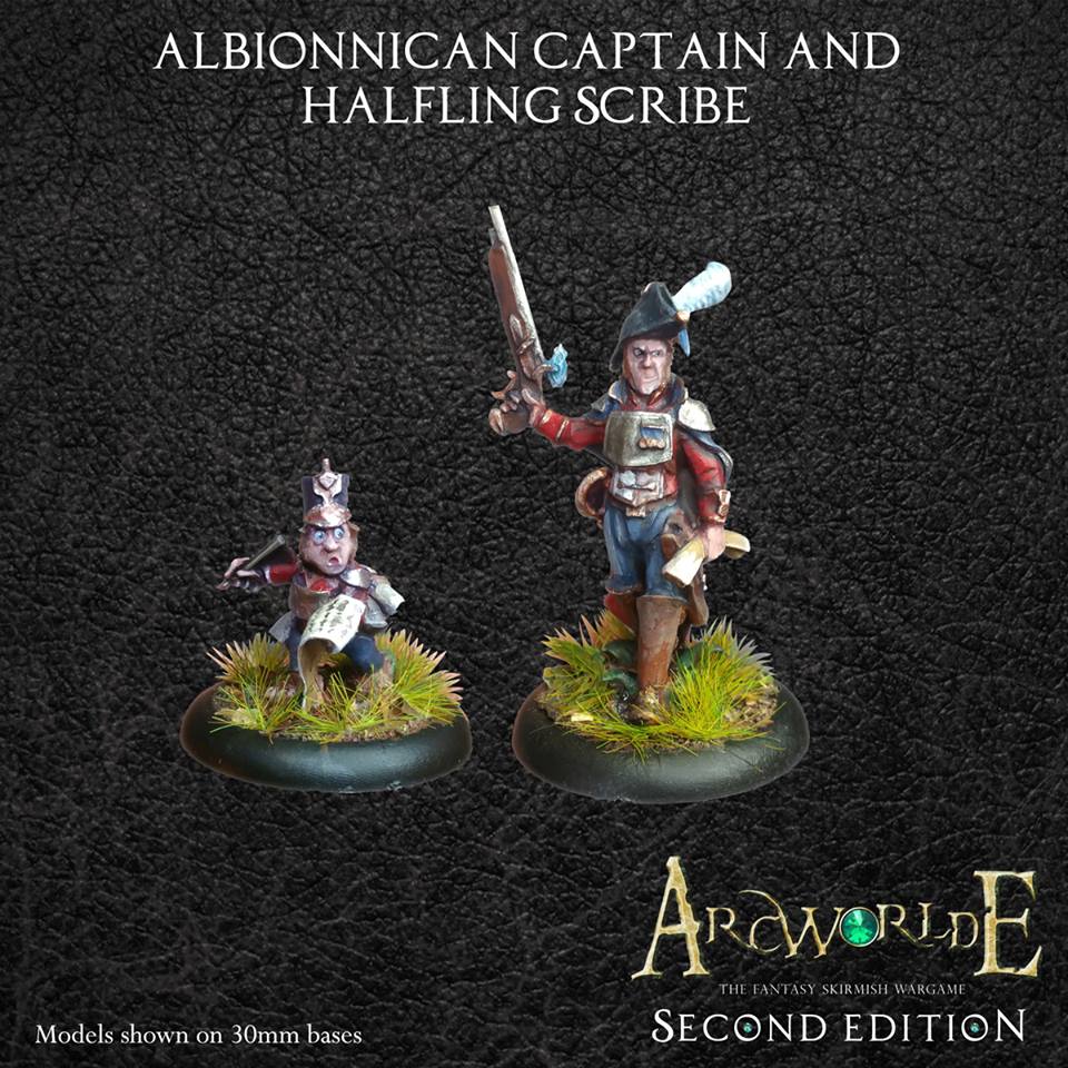 Albionnican Captain & Halfling Scribe - Warploque Miniatures