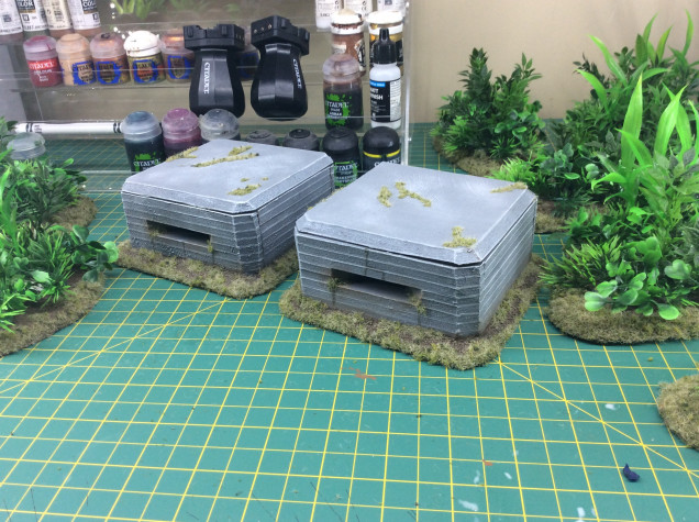 Bunkers, roofs on