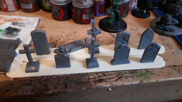 I had enough gravestones left to do two more bases.