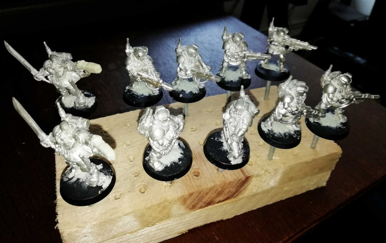 2 squads ready to be primed (3rd squad and characters not shown)