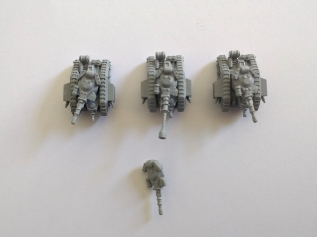 3 leman russ, I could print any variant turret if needed 