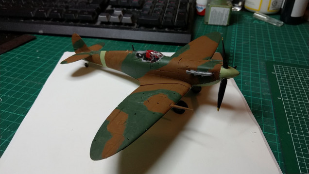 Completed plane on PVC base for size