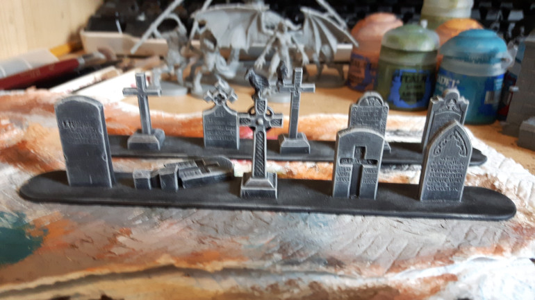 More gravestones painted.